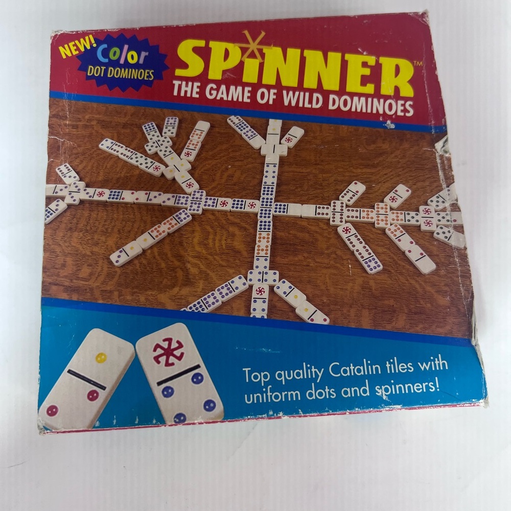 Dominoes SPINNER The Game of Wild Catalin Color Dot Tiles 1997 Vintage